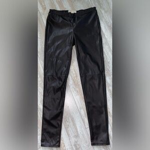 Michael Kors Faux Leather Chocolate Brown Leggings Size 4 Very GUC